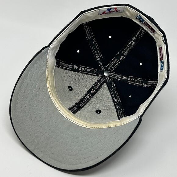 Vintage Y2Ks Boston Red Sox Hat Baseball Cap New Era Wool USA Blue Fitted 7 1/8 - Picture 4 of 10